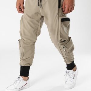 Ikao Paris Men’s cargo Jogger pant, ankle cropped parachute pants size L